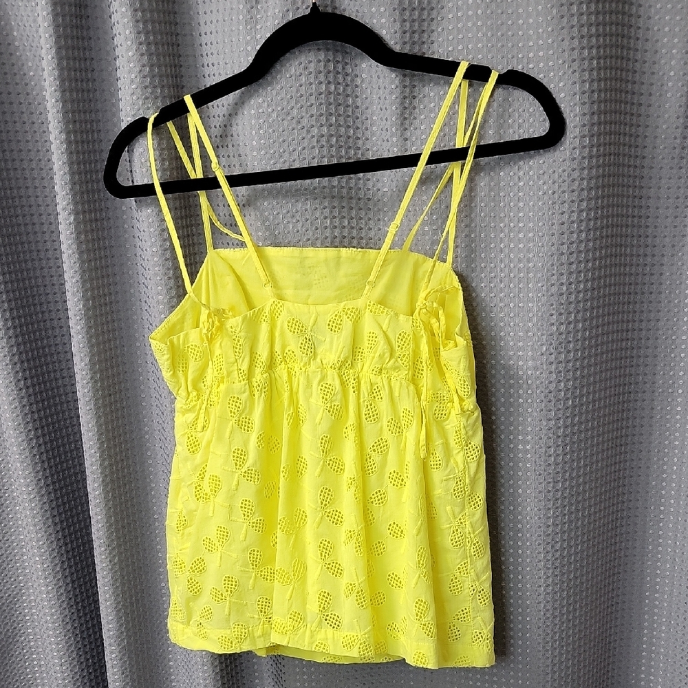 Anthropologie Postage Stamp Eyelet Tennis Racket Top Size 00 - Picture 6 of 7
